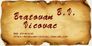 Bratovan Vićovac vizit kartica